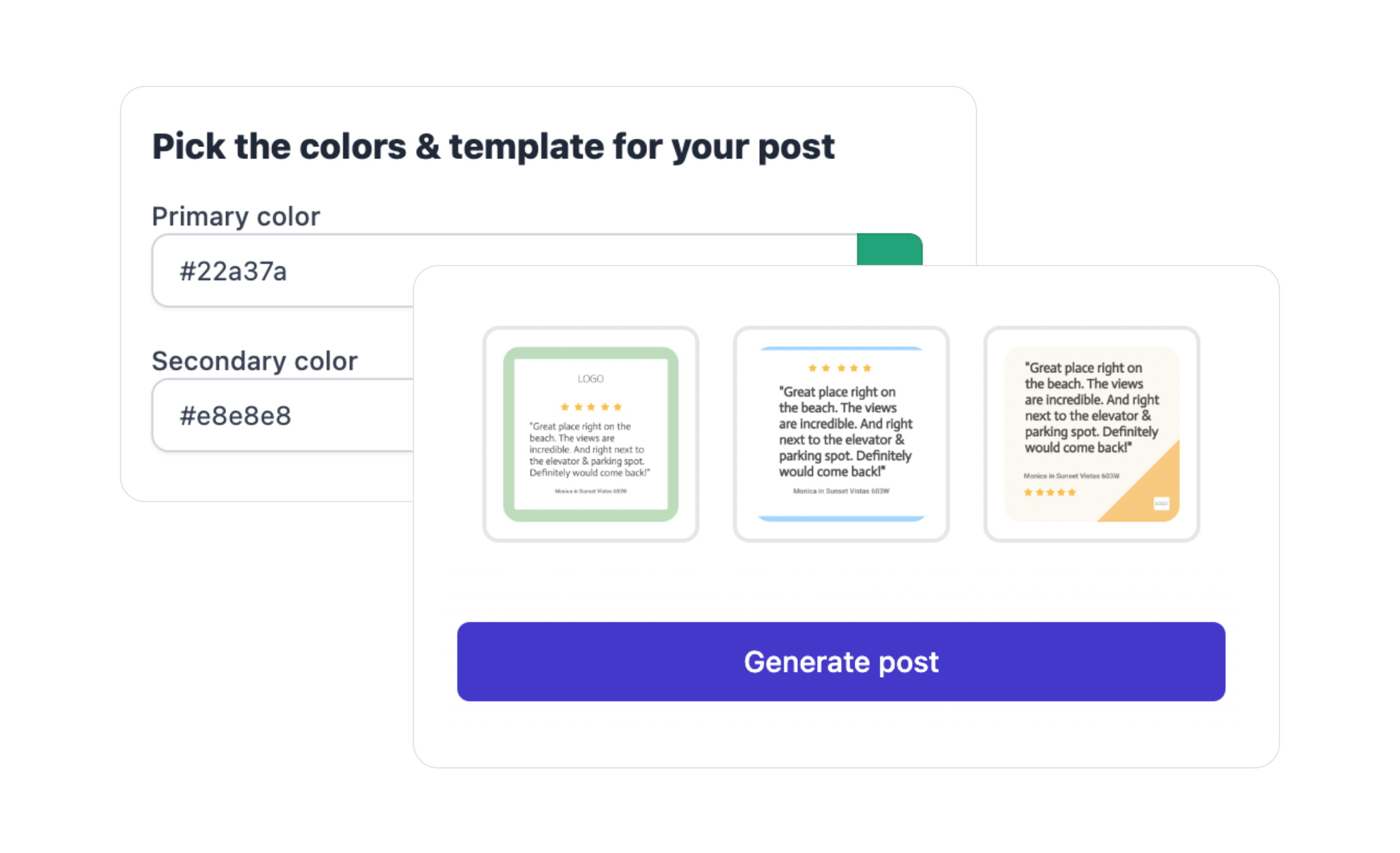 Reva social sharing tool example image